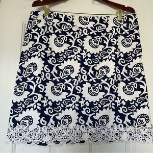 Floral Patterned Skirt with Lace Hem